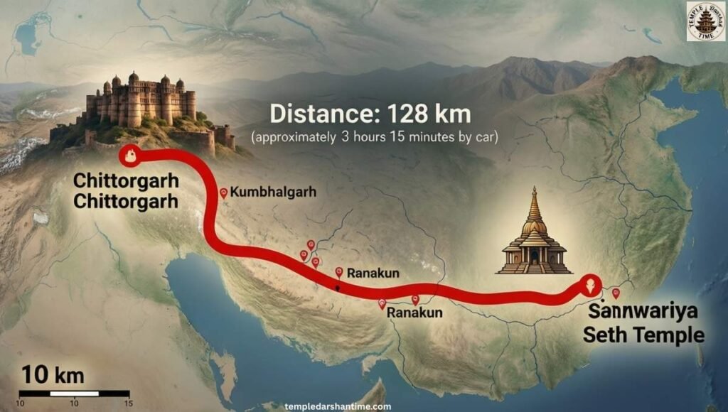 Chittorgarh to Sanwariya Seth Temple distance