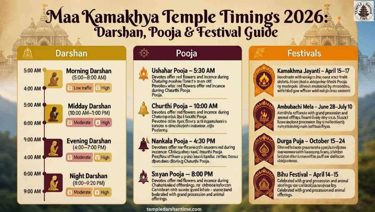Maa Kamakhya Temple Timings 2026 Darshan, Pooja & Festival Guide